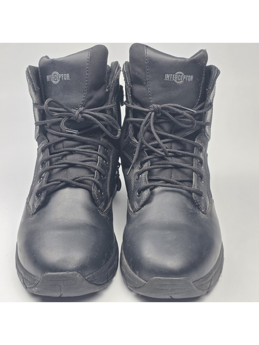 Men Interceptor Side Zip Tactical Black Boots Sz. 13 Gently Worn